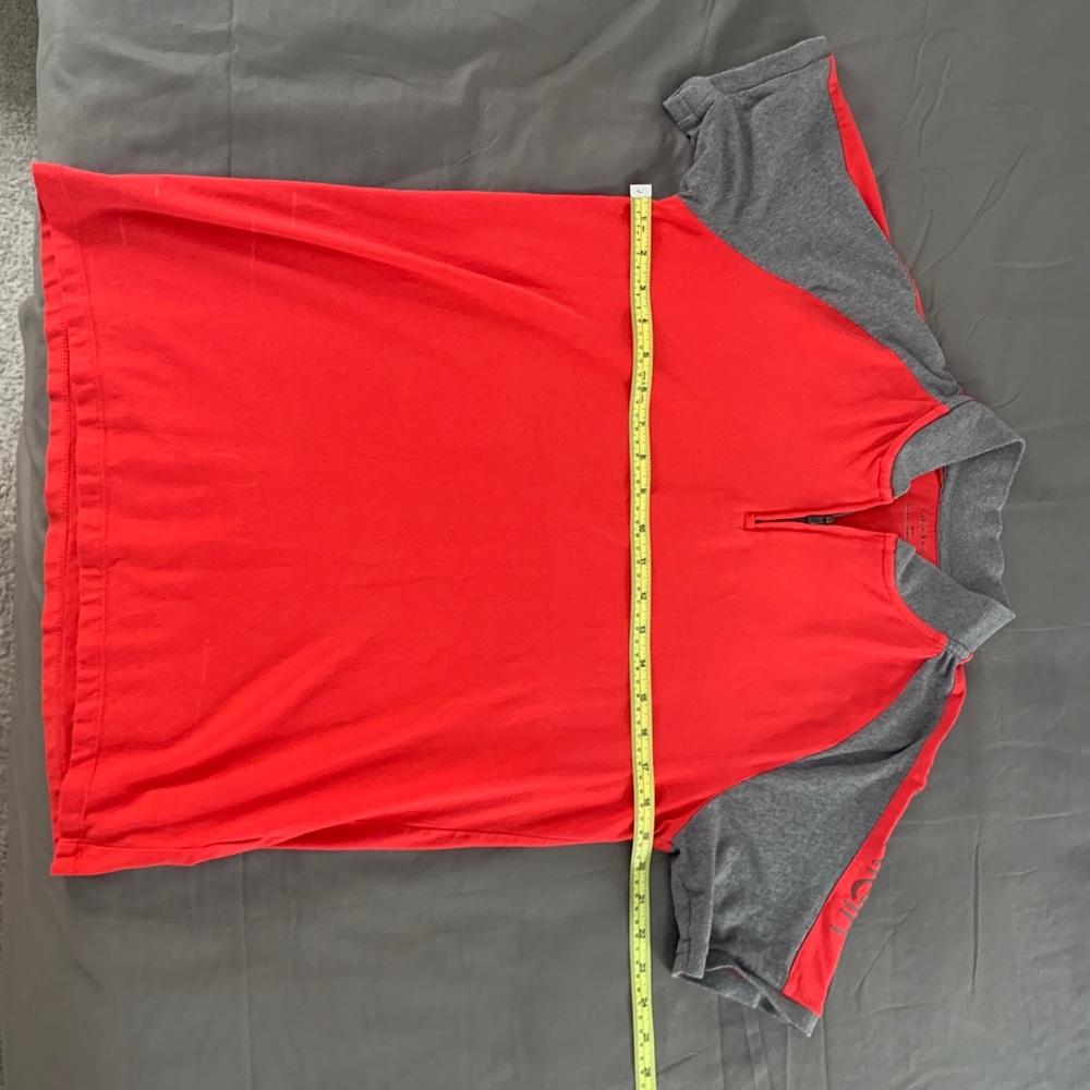CK Salmon mock neck polo